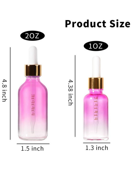 Juego de 4 Botellas de Cuentagotas de Vidrio StellaCare 60ml