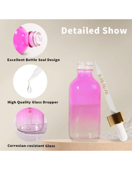 Juego de 4 Botellas de Cuentagotas de Vidrio StellaCare 60ml