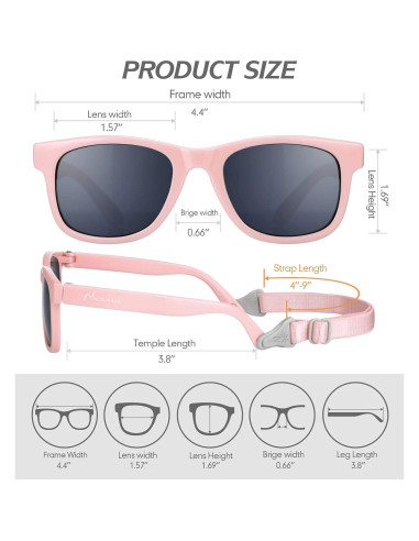 Gafas de sol para bebés UV400 Rosa - Protección 100% UV