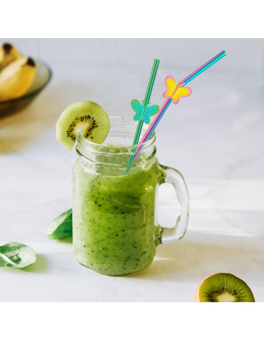 Popotes Reutilizables de Acero Inoxidable BIEOFFEI 20.32 cm 8 Pzas