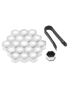 Cubiertas de Tuerca de Rueda Mtsooning 21mm Plateadas ABS