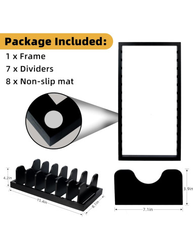 Organizador de Tapas de Olla MinBoo, Madera de Acacia, Negro