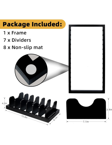 Organizador de Tapas de Olla MinBoo, Madera de Acacia, Negro