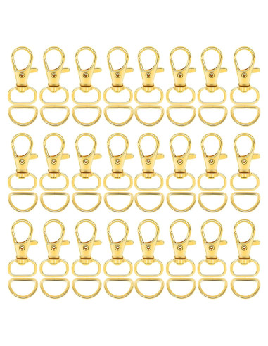 Ganchos de Clip y Anillos en D SANNIX 120 Pcs Dorados