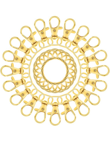 Ganchos de Clip y Anillos en D SANNIX 120 Pcs Dorados