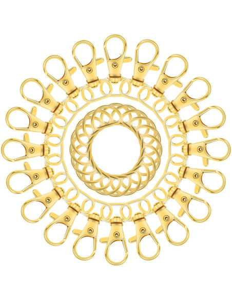 Ganchos de Clip y Anillos en D SANNIX 120 Pcs Dorados Ganchos de Clip y Anillos en D SANNIX 120 Pcs Dorados