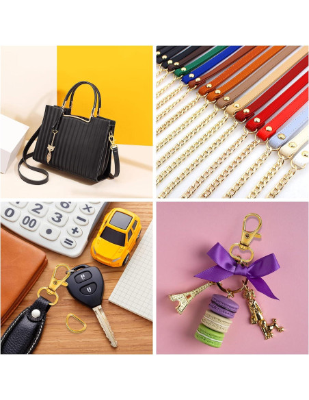 Ganchos de Clip y Anillos en D SANNIX 120 Pcs Dorados Ganchos de Clip y Anillos en D SANNIX 120 Pcs Dorados