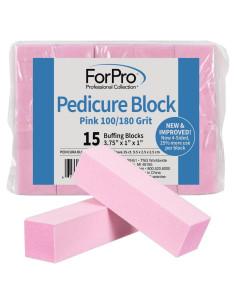Bloque de Pedicura Rosa ForPro 100/180 Grano 15 Unidades