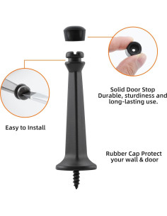 Parada de Puerta Rígida Sólida Home Master 2 Paquete Negro Mate 2