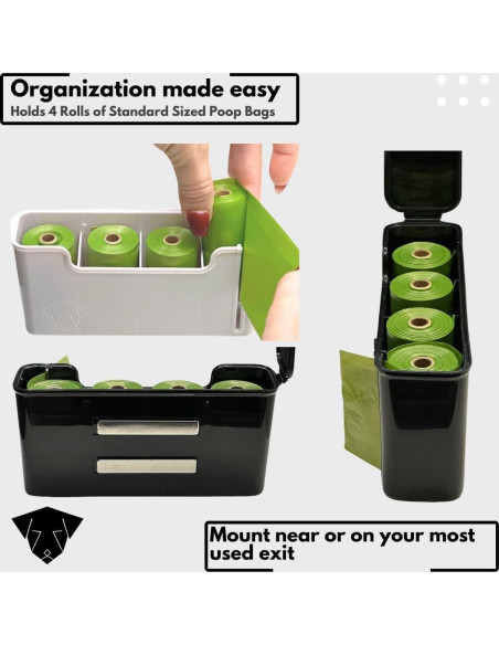 Dispensador de bolsas de desecho Skylar Pet D4 - Magnético - Negro