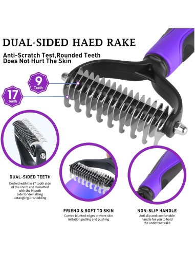 Kit de Cepillos para Perros y Gatos Joy-Pet 3 en 1 Negro