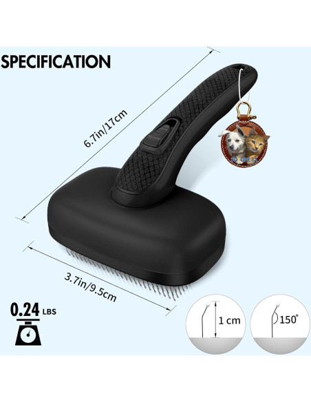 Kit de Cepillos para Perros y Gatos Joy-Pet 3 en 1 Negro