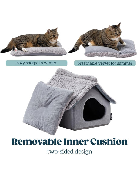Cama Cubierta para Gatos PELZIN - Casa de Nieve 55.88x50.8cm