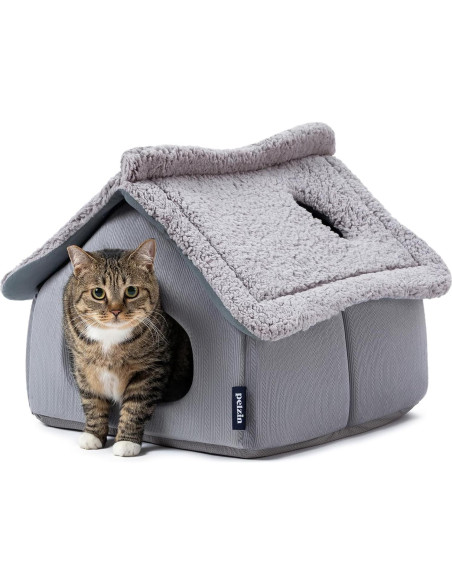 Cama Cubierta para Gatos PELZIN - Casa de Nieve 55.88x50.8cm