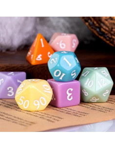 Juego de Dados Poliedricos DND Poludie 7 Pcs Macaron 2