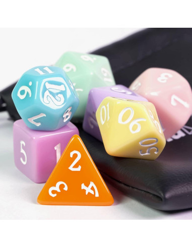 Juego de Dados Poliedricos DND Poludie 7 Pcs Macaron