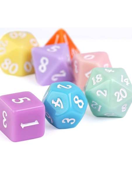 Juego de Dados Poliedricos DND Poludie 7 Pcs Macaron