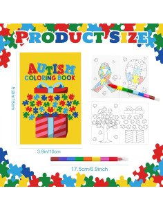 Set de Libros para Colorear Autismo Cinrobiye 24 Pcs con Crayones 2