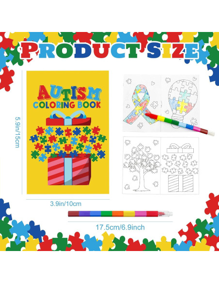 Set de Libros para Colorear Autismo Cinrobiye 24 Pcs con Crayones