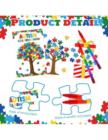 Set de Libros para Colorear Autismo Cinrobiye 24 Pcs con Crayones