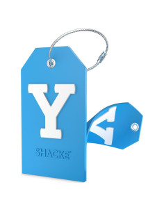 Etiqueta de Equipaje Shacke con Lazo de Acero - Letra Y Aqua Teal