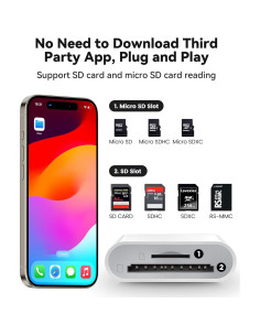 Lector de Tarjetas SD USB C xdgeLoad 2 Ranuras para iPhone y Mac 2