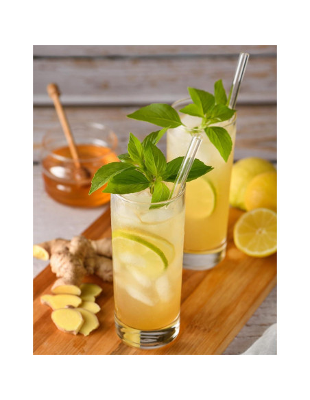 Juego de Popotes de Vidrio Reutilizables Piteno 16 Piezas 21.5cm Juego de Popotes de Vidrio Reutilizables Piteno 16 Piezas 21.5cm