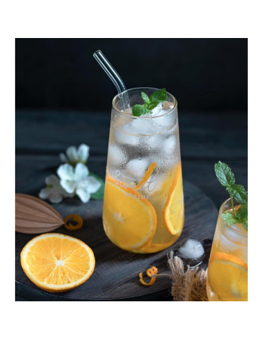 Juego de Popotes de Vidrio Reutilizables Piteno 16 Piezas 21.5cm