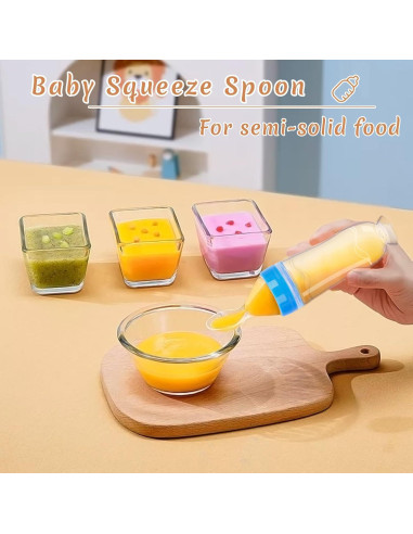 Dispensador de Comida para Bebés 4 Pack Cucharas Silicona 3 oz