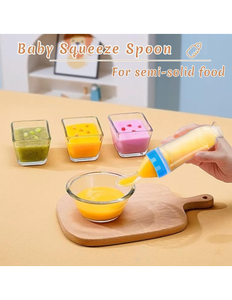 Dispensador de Comida para Bebés 4 Pack Cucharas Silicona 3 oz