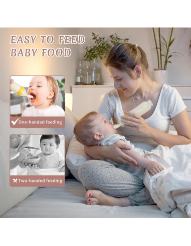 Dispensador de Comida para Bebés 4 Pack Cucharas Silicona 3 oz
