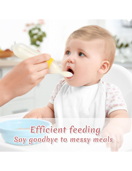 Dispensador de Comida para Bebés 4 Pack Cucharas Silicona 3 oz