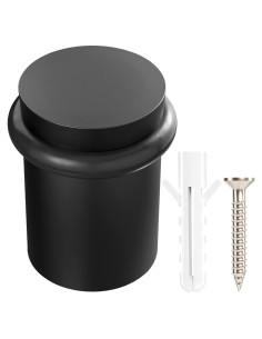 Tope de puerta NYCO de acero sólido negro 3.02 cm