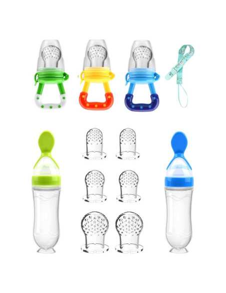 Chupete de Alimentos para Bebé Welcoyo - 3 Pcs + 6 Tetinas Chupete de Alimentos para Bebé Welcoyo - 3 Pcs + 6 Tetinas