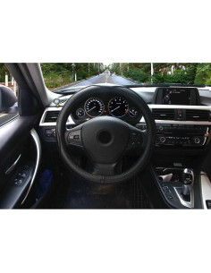 Cubierta de Volante Valleycomfy 37-38 cm Cuero Genuino Antideslizante 2