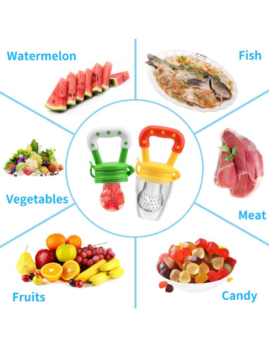 Chupete de Alimentos para Bebé Welcoyo - 3 Pcs + 6 Tetinas