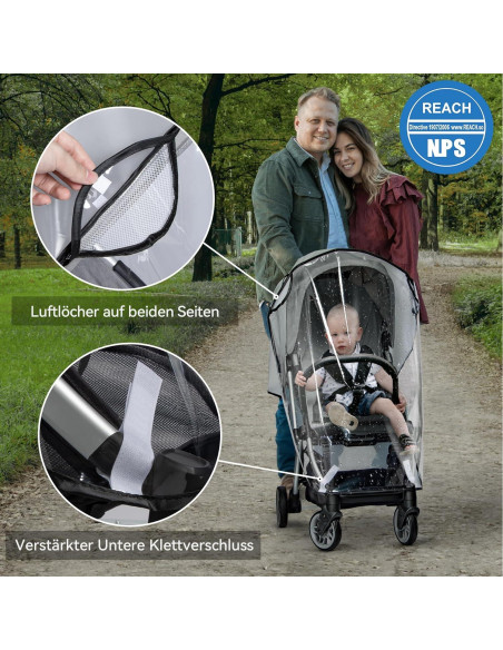 Cubierta de Lluvia Bemece para Cochecito Universal - Impermeable