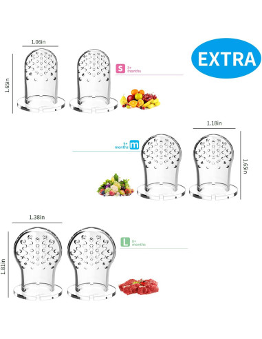 Chupete de Alimentos para Bebé Welcoyo - 3 Pcs + 6 Tetinas