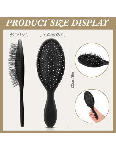 Nuenen 6 Pcs Cepillos Desenredantes para Cabello Negro 2