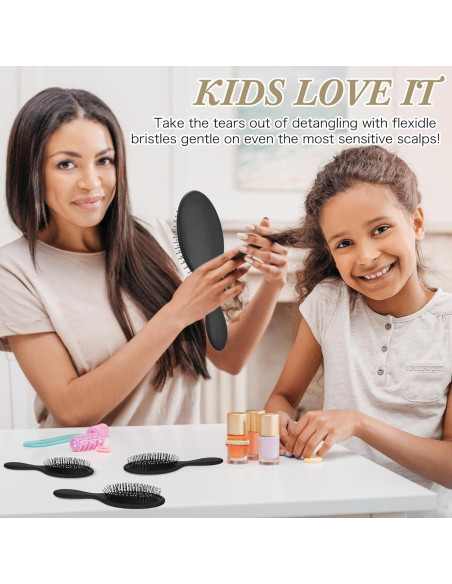 Nuenen 6 Pcs Cepillos Desenredantes para Cabello Negro Nuenen 6 Pcs Cepillos Desenredantes para Cabello Negro