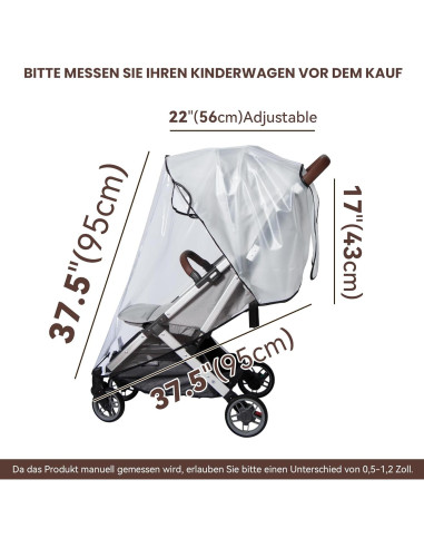 Cubierta de Lluvia Bemece para Cochecito Universal - Impermeable