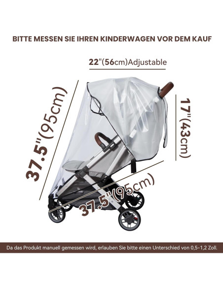 Cubierta de Lluvia Bemece para Cochecito Universal - Impermeable