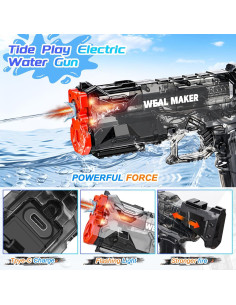 Pistola de Agua Eléctrica Xikec 2025 con Carga Tipo-C y LED 2