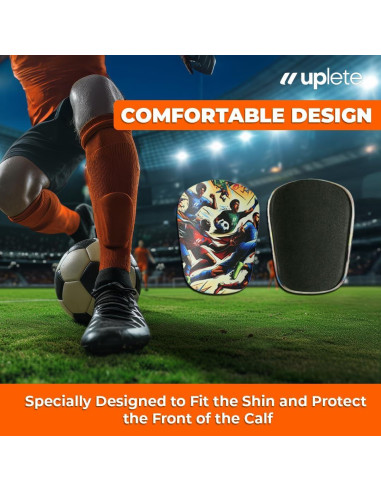 Mini Espinilleras de Fútbol Uplete Héroes del Fútbol - Ligeras y Cómodas