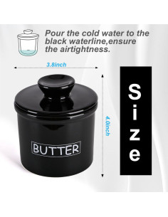 Crock de Mantequilla EasyDancing Cerámica 10.2 cm con Cuchillo 2