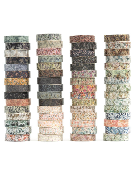 Conjunto de Cinta Washi YUBX Otoño 60 Rollos 10mm x 2m Conjunto de Cinta Washi YUBX Otoño 60 Rollos 10mm x 2m
