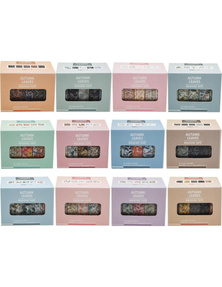 Conjunto de Cinta Washi YUBX Otoño 60 Rollos 10mm x 2m Conjunto de Cinta Washi YUBX Otoño 60 Rollos 10mm x 2m