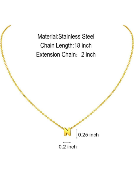 Collar Inicial Personalizado MOMOL Baño de Oro 18K para Mujeres