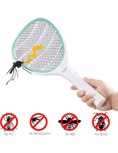 Raqueta Eléctrica para Insectos Faicuk MZ01GN Verde Claro 2