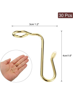 Ganchos Conectores para Perchas uxcell - 30 Pcs Acero Inoxidable Dorado 2